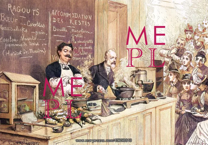 : Cookery lesson, 1885 : Cookery lesson, 1885