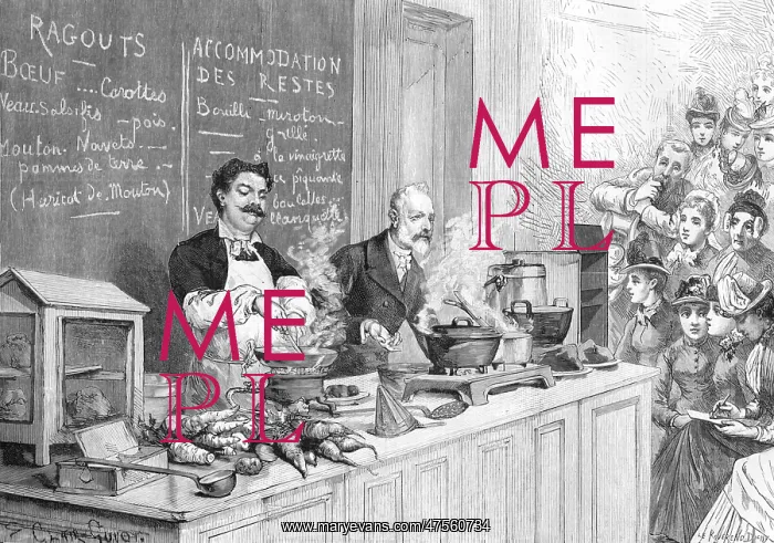 : Cookery lesson, 1885 : Cookery lesson, 1885