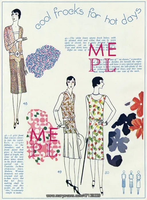 : Cool frocks for hot days 1929 : Cool frocks for hot days 1929