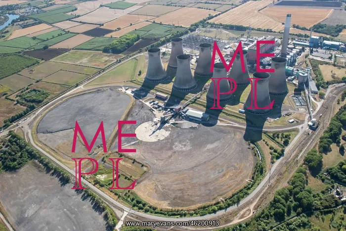: Cooling towers, disused coal stocks, Cottam Power Station : Cooling towers, disused coal stocks, Cottam Power Station