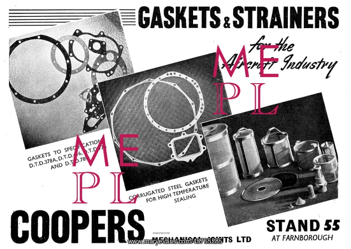 : Coopers Gaskets & Strainers For Aircraft. DTD378A DTD416 : Coopers Gaskets & Strainers For Aircraft. DTD378A DTD416