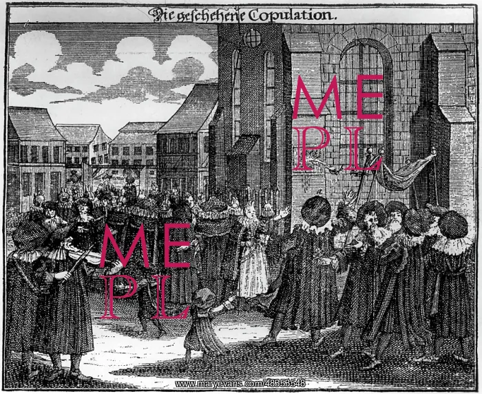 : Copper engraving Die geschehene Copulation - Wedding, 1724 : Copper engraving Die geschehene Copulation - Wedding, 1724