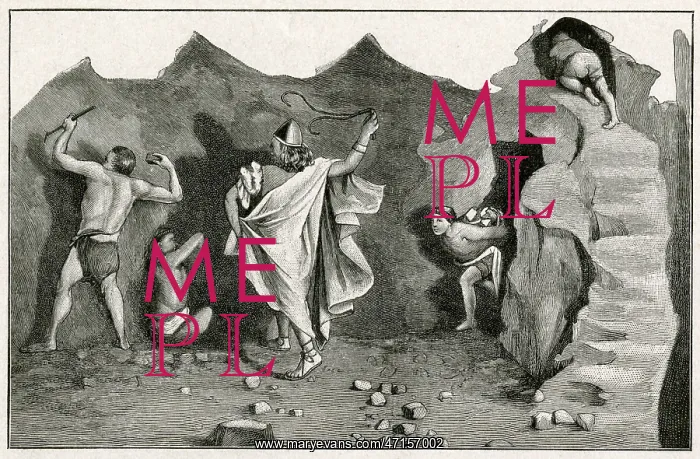 : Copper mine with slaves at work : Copper mine with slaves at work