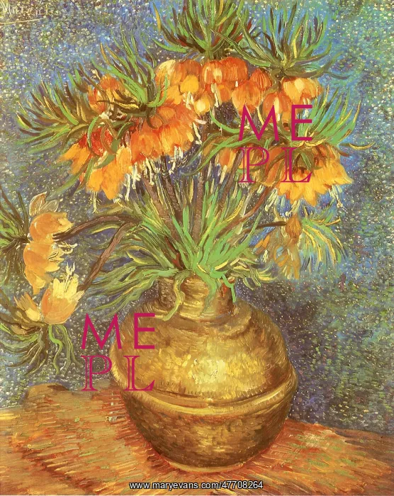 : Copper Vase with Flowers, by Van Gogh : Copper Vase with Flowers, by Van Gogh