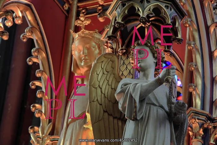 : Copper virgin and angel, Amiens Cathedral, Picardy, France : Copper virgin and angel, Amiens Cathedral, Picardy, France