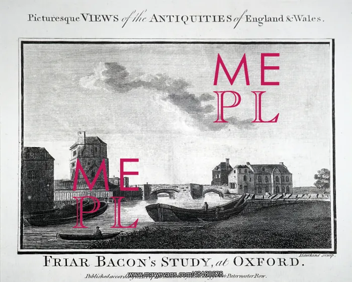: A copperplate engraving commenting on Roger Bacon's : A copperplate engraving commenting on Roger Bacon's