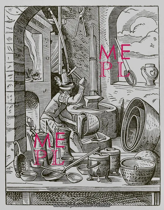 : Coppersmith, 16th century. Engraving : Coppersmith, 16th century. Engraving