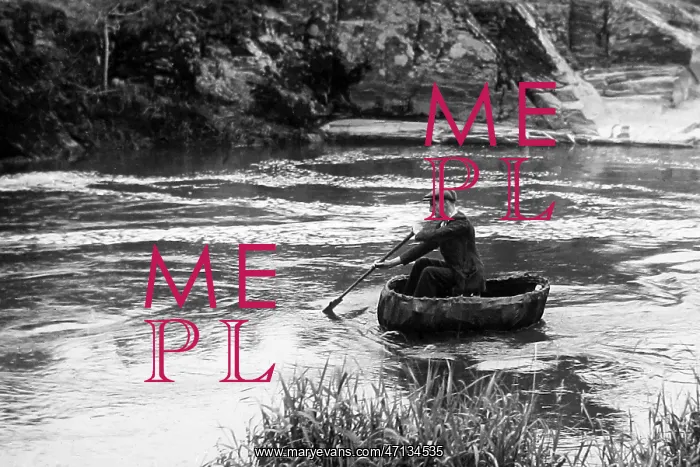  : Coracle on River Teifi at Cenarth, Wales