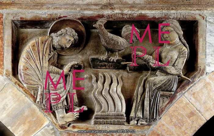 : Corbel with St Peter's denial : Corbel with St Peter's denial