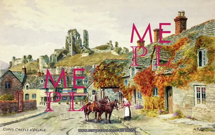 : Corfe Castle and Village, Dorset : Corfe Castle and Village, Dorset