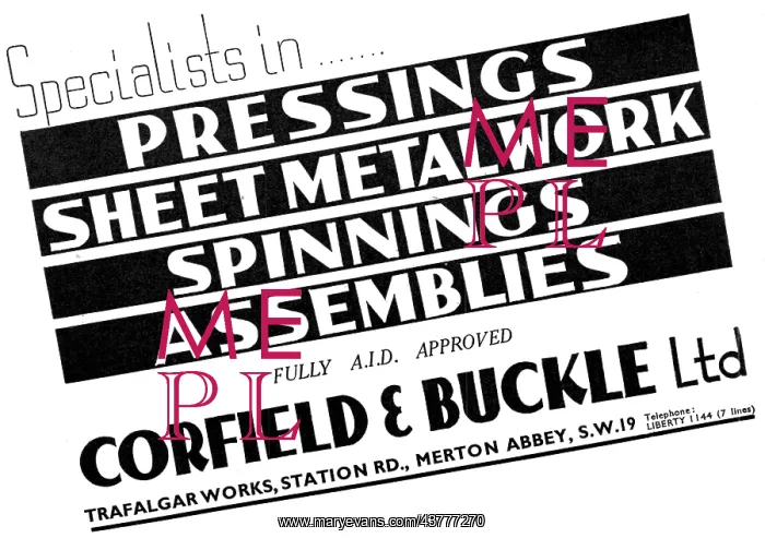 : Corfield And Buckle Pressings & Sheet Metalwork : Corfield And Buckle Pressings & Sheet Metalwork
