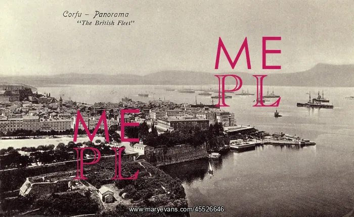 : Corfu - Greece - The British Fleet in the harbour : Corfu - Greece - The British Fleet in the harbour
