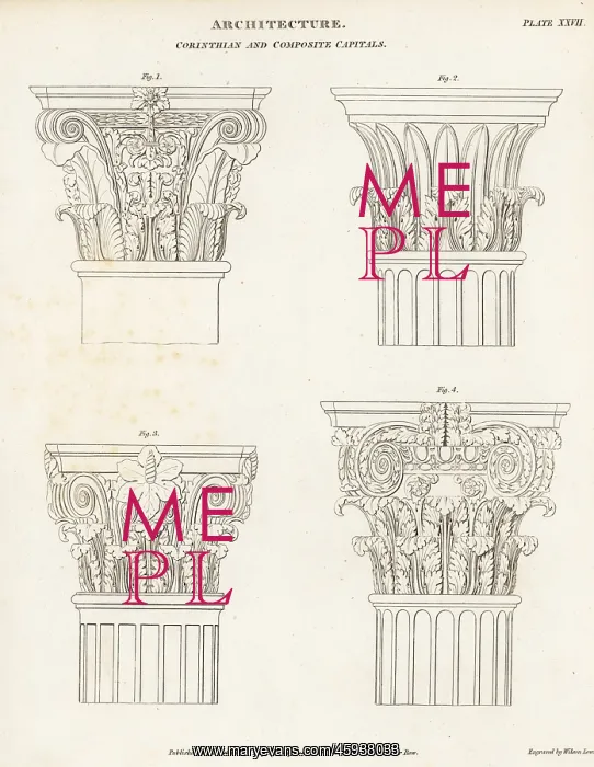 : Corinthian and composite capitals, Greek architecture : Corinthian and composite capitals, Greek architecture