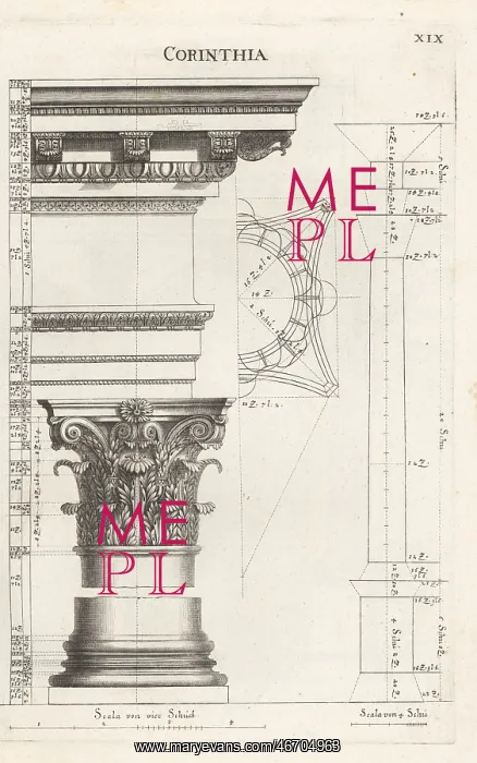 : Corinthian order column with entablature : Corinthian order column with entablature