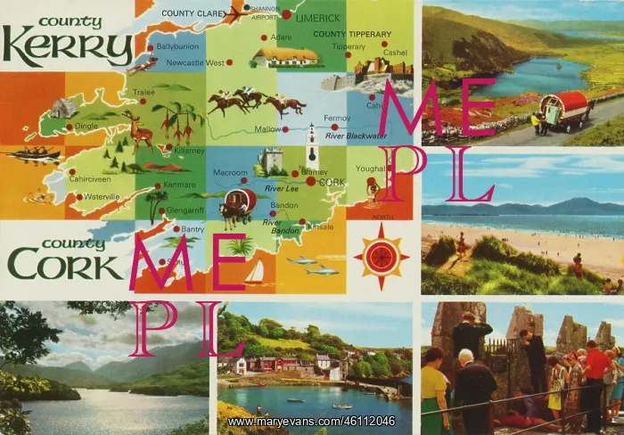 : Cork and Kerry map, five views, Republic of Ireland : Cork and Kerry map, five views, Republic of Ireland