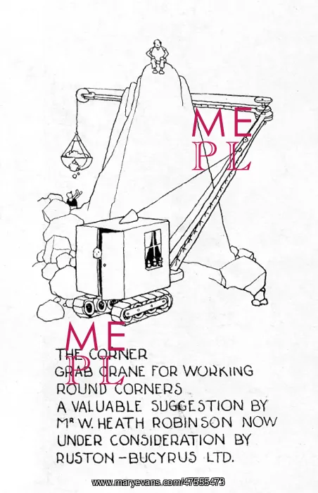 : The Corner Grab Crane by Heath Robinson : The Corner Grab Crane by Heath Robinson