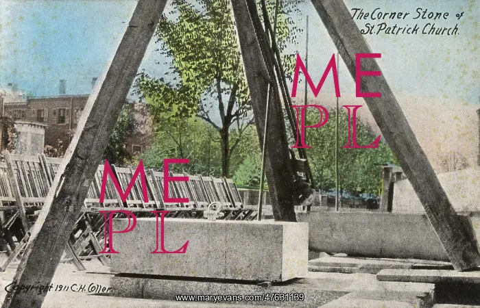: Corner stone, St Patrick's Church, Philadelphia, USA : Corner stone, St Patrick's Church, Philadelphia, USA