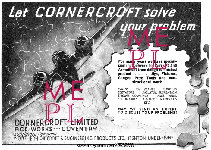 : Cornercroft Aircraft Components, Toolwork & Assemblies : Cornercroft Aircraft Components, Toolwork & Assemblies