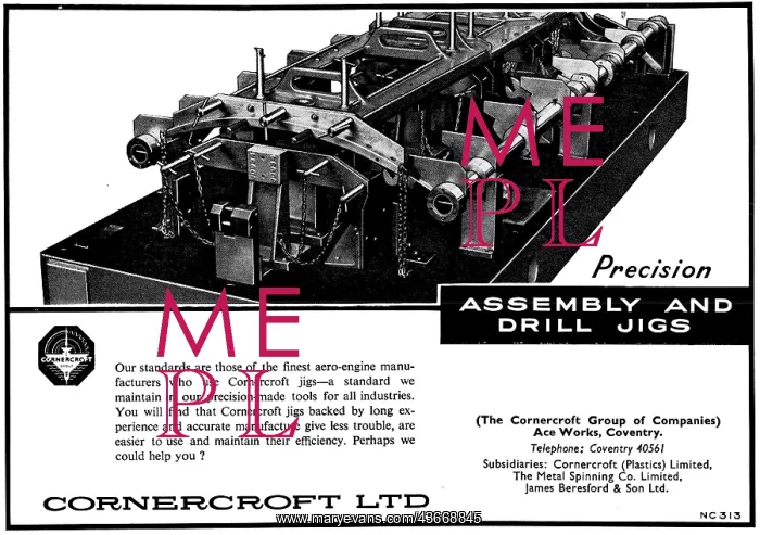 : Cornercroft Precision Engineering, Assemblies & Jigs 1959 : Cornercroft Precision Engineering, Assemblies & Jigs 1959