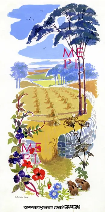 : Cornfield with poppies and blackberries : Cornfield with poppies and blackberries