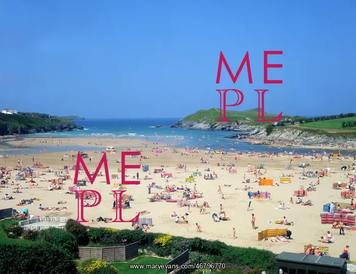 : Cornwall, England - Porth Beach, Newquay : Cornwall, England - Porth Beach, Newquay