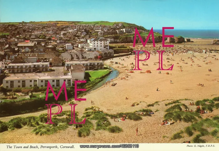 : Cornwall, England - The Town and Beach, Perranporth : Cornwall, England - The Town and Beach, Perranporth