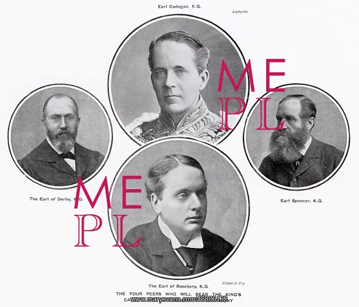 : Coronation 1902 - Bearers of King's canopy : Coronation 1902 - Bearers of King's canopy
