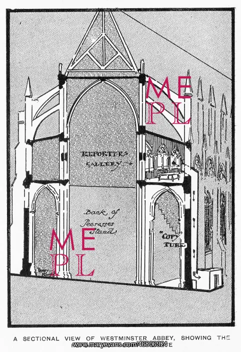 : Coronation 1902 -sectional view of Westminster Abbey : Coronation 1902 -sectional view of Westminster Abbey