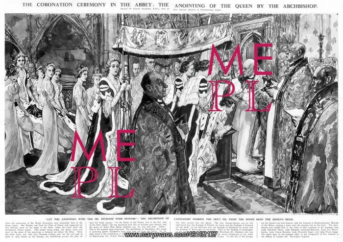 : Coronation 1937, anointing of Queen by Archbishop : Coronation 1937, anointing of Queen by Archbishop