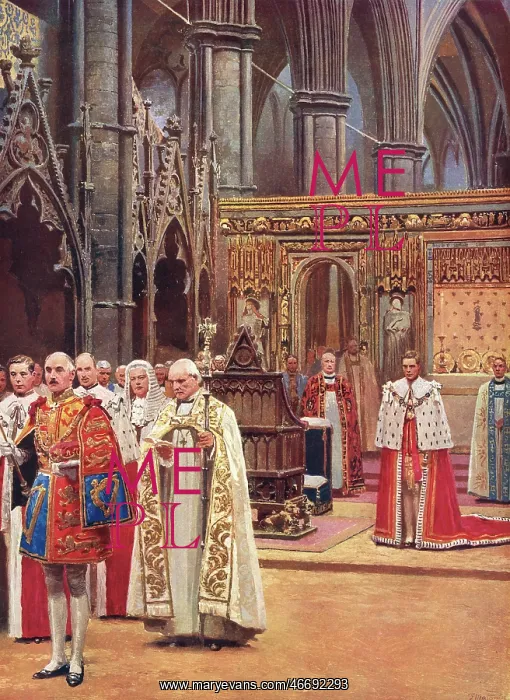 : Coronation 1937 - King George VI standing before the assembl : Coronation 1937 - King George VI standing before the assembl