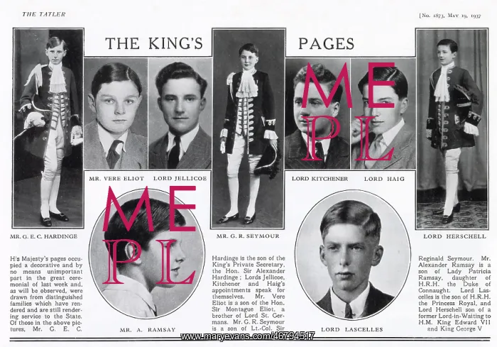: Coronation 1937 - the King's pages : Coronation 1937 - the King's pages