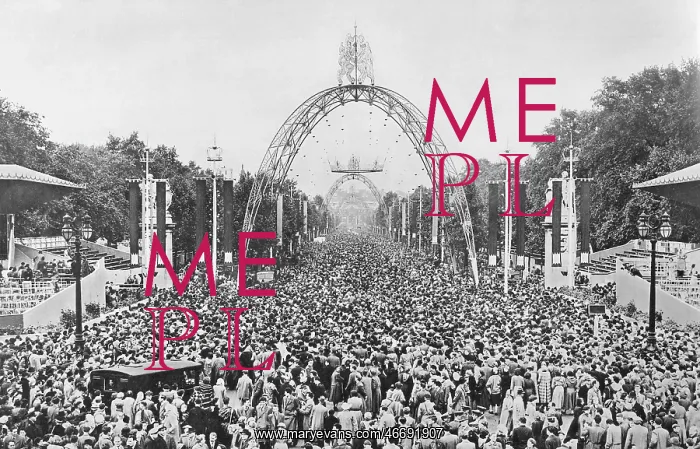 : Coronation 1953, crowds in the Mall : Coronation 1953, crowds in the Mall