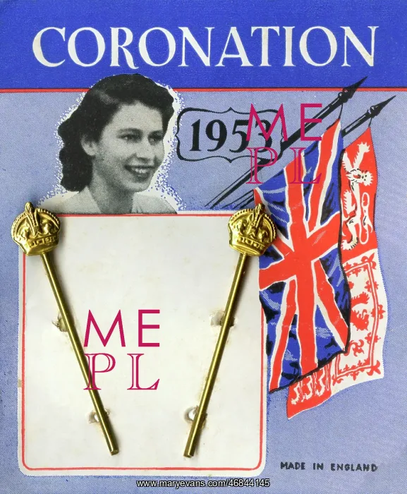 : Coronation hair clips, 1953 : Coronation hair clips, 1953