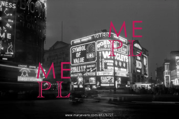  : Coronation. Piccadilly Circus at Night