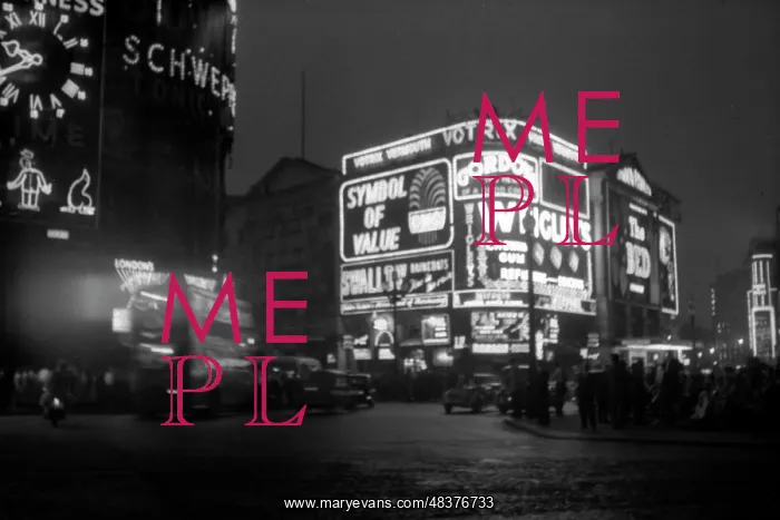 : Coronation. Piccadilly Circus at Night : Coronation. Piccadilly Circus at Night