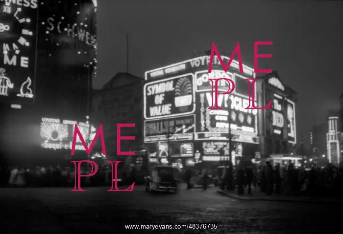: Coronation. Piccadilly Circus at Night : Coronation. Piccadilly Circus at Night