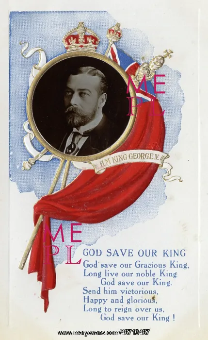 : Coronation Souvenir Postcard - King George V : Coronation Souvenir Postcard - King George V
