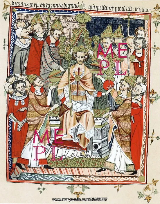 : Coronation and unction of a king, from a French : Coronation and unction of a king, from a French