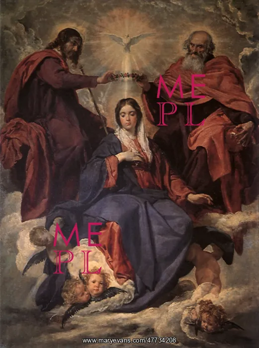 : The Coronation of the Virgin by the Trinity, by Velazquez : The Coronation of the Virgin by the Trinity, by Velazquez