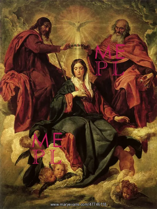: The Coronation of the Virgin by the Trinity, by Velazquez : The Coronation of the Virgin by the Trinity, by Velazquez