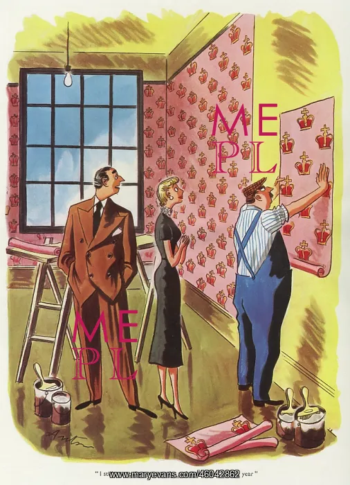 : Coronation wallpaper, 1953 : Coronation wallpaper, 1953