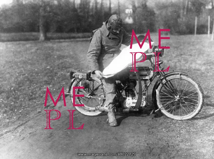 : Corporal Newsham, despatch rider, Rollancourt, France, WW1 : Corporal Newsham, despatch rider, Rollancourt, France, WW1