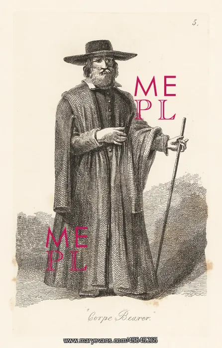 : Corpse Bearer in the bubonic plague year, 1665 : Corpse Bearer in the bubonic plague year, 1665