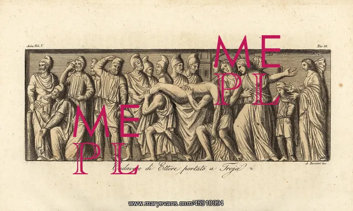 : The corpse of Hector brought into Troy : The corpse of Hector brought into Troy