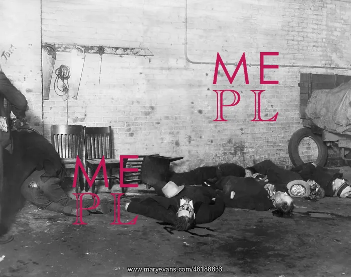 : Corpses of the Valentine's Day massacre in Chicago, 1929 : Corpses of the Valentine's Day massacre in Chicago, 1929