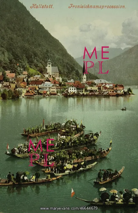 : Corpus Christi procession on Lake Hallstatt. 1908? : Corpus Christi procession on Lake Hallstatt. 1908?