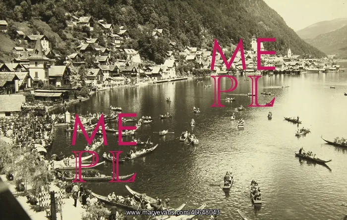 : Corpus Christi procession on Lake Hallstatt. About 1950 : Corpus Christi procession on Lake Hallstatt. About 1950