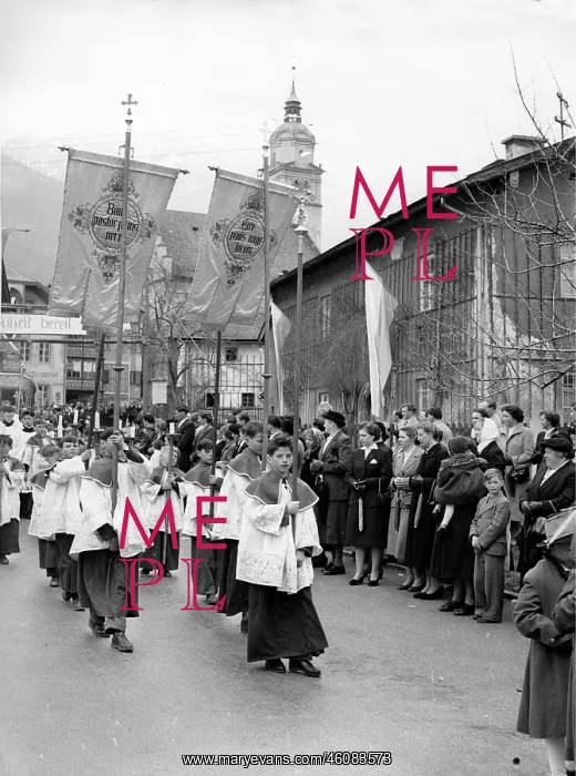 : Corpus Christi procession in Tyrol. About 1960 : Corpus Christi procession in Tyrol. About 1960