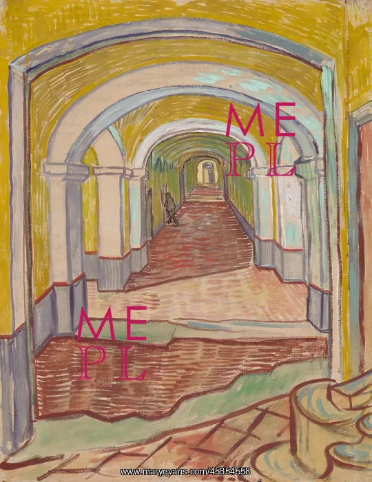 : Corridor in the Asylum, by Vincent Van Gogh, 1889 : Corridor in the Asylum, by Vincent Van Gogh, 1889