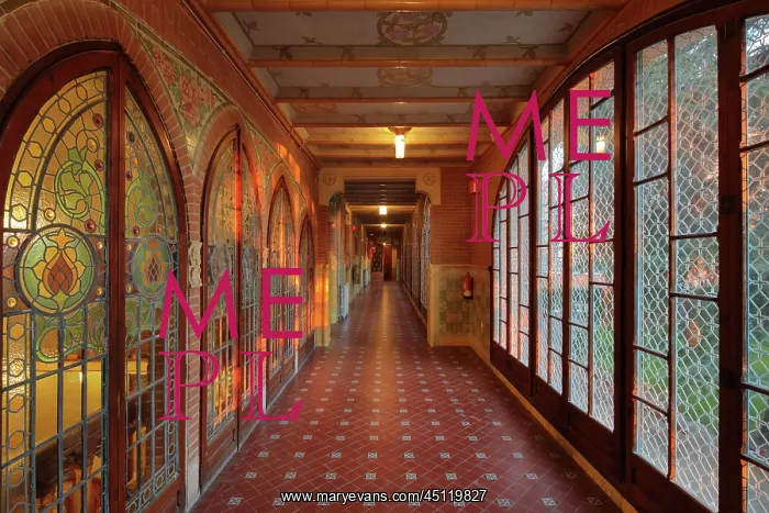 : Corridor, Institut Pere Mata, Reus, Catalonia, Spain : Corridor, Institut Pere Mata, Reus, Catalonia, Spain